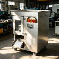 Industriële semi-automatische motor aangedreven vlees snij- en snijmachine, eenmalige vormgeving vleesmolen, 750kg/u capaciteit, multifunctioneel