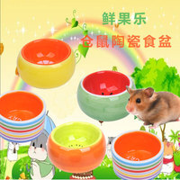 Kleurrijk fruitpatroon keramische hamster voerbak anti-tip voerbak waterbak container voor hamster cavia gerbil