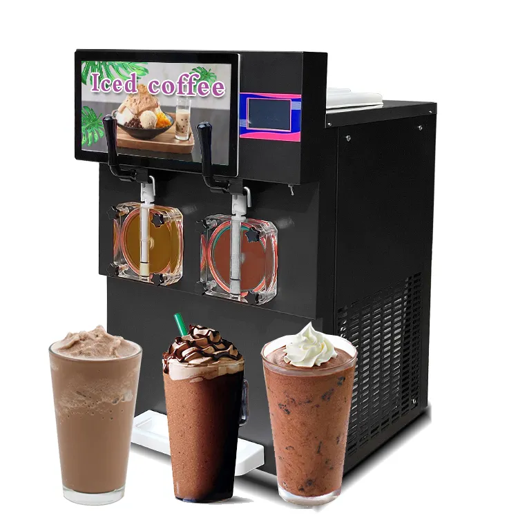 Kolice-máquina comercial de helados suaves, máquina de batidos, gran máquina de café helado, aperitivos