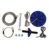 Kit de tyrolienne pour enfants CTSC 95' avec chariot à câble, poulie, guidon, siège à double roulement à billes, frein et protège-mains