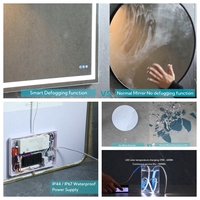 Miroir intelligent de salle de bain à LED avec écran tactile, anti-buée, éclairage intégré, design moderne, indice de protection IP44, miroir intelligent mural pour salle de bain