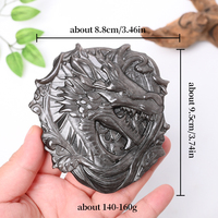 Vente en gros d'usine : Sculpture artisanale en obsidienne argentée naturelle polie, représentant une Medusa renard, pour collection