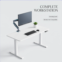 Bureau électrique réglable en hauteur 120x60cm, plateau en panneau de particules de 16mm, structure en acier laminé à froid avec revêtement en poudre, charge maximale 70kg, 100-240V, 3 mémoires