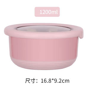 Contenedor de Alimentos de Acero Inoxidable Redondo con Tapa Hermética Rosa Verde Azul Lonchera Bento para Frutas y Preparación de Comidas - Product Image 5