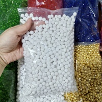 Perles en plastique ABS de couleur blanche, rose, bleue, orange, de 10 mm, 12 mm, 14 mm, 16 mm, 18 mm, 20 mm, avec trou pour bracelet et collier DIY