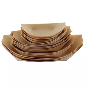 Wb03 Phân Hủy Sinh Học Thân Thiện Với Môi Dùng Một Lần Dao Kéo Đặt Bằng Gỗ Phục Vụ Khay Cho Đảng Snack Món Tráng Miệng Sinh Nhật Gỗ Khay Thuyền - Product Image 1