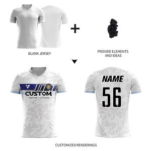 Maglia da Calcio in Poliestere a Maniche Corte per Sublimazione, Personalizzabile, Asciugatura Rapida, Tessuto Jacquard, Z259037 - Product Image 2