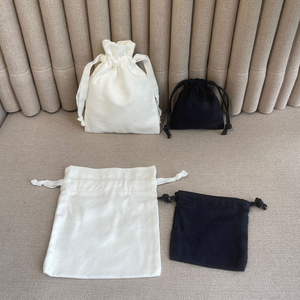 Custom Logo Size Canvas Small Muslin Bags <b>Drawstring</b> Cotton Dust Bag Gift Packaging Jewelry Pouch with Logo for Storage - Product Image 3
