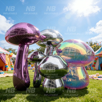 Ballon miroir gonflable réutilisable en forme de champignon pour décorations de fête, événements commerciaux et expositions
