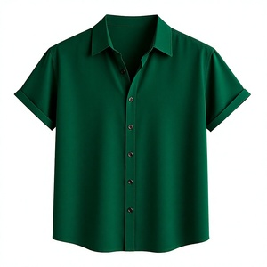 เสื้อเชิ้ตแขนสั้นผู้ชายสีดำล้วน/พิมพ์ลายตามสั่ง ปกคอปกติดกระดุม สวมใส่สบาย ระบายอากาศได้ดี แห้งเร็ว เป็นมิตรกับสิ่งแวดล้อม น้ำหนัก 180 กรัม - Product Image 1