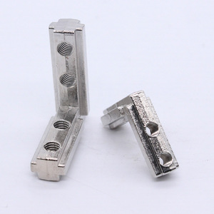 L-Shaped Zinc Alloy Corner Connector 90 Degree For Aluminum Profile 3040 Standard Size Nickel Plated - Product Image 2