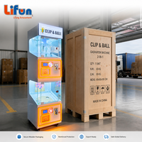 LIFUN Distributeur de capsules mystère à double clip et balle, tout-en-un, à monnayeur, pour salles d'arcade rentables