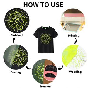 Vinyle thermocollant HONGCAI en gros, <span class=keywords><strong>meilleur</strong></span> papier thermocollant pour <span class=keywords><strong>Cricut</strong></span>, film fluorescent haute visibilité, HTV <span class=keywords><strong>Cricut</strong></span> - Product Image 6