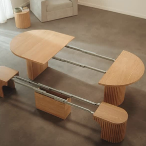 <span class=keywords><strong>Table</strong></span> à manger extensible carrée élégante en bois massif de 120-160-300 cm pour la maison, l'hôtel et les espaces de restauration – Style supermarché américain - Product Image 2