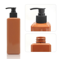 Meilleures ventes ma 300ml pompe en plastique marron bouteilles mates pour produit cosmétique échantillon Anti chute de cheveux shampooing conteneur emballage