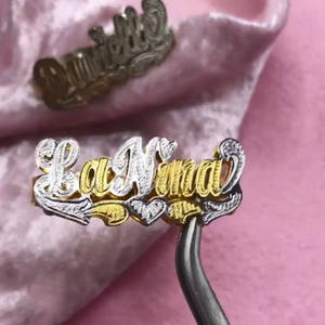 Anello personalizzato personalizzato con doppio dito anello personalizzato 3d personalizzato oro Hip Hop Rapper da uomo in lega di zinco Hiphop Dy Letter Ring - Product Image 2