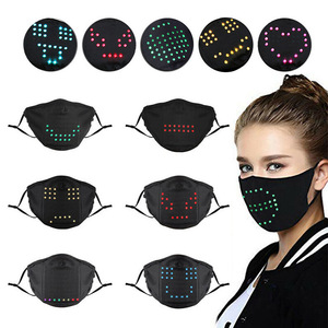 หน้ากาก LED ส่องสว่าง สีดำ 6 โหมด ควบคุมด้วยเสียง สำหรับงานปาร์ตี้ คริสต์มาส ป้องกันฝุ่น ปิดบังใบหน้าให้อบอุ่น พร้อมชาร์จ USB - Product Image 1