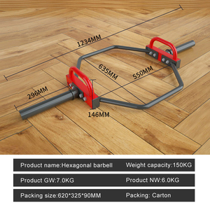 Phòng tập thể dục chuyên nghiệp thiết bị tập thể dục nhún vai Deadlift thanh Squat Hex Barbell bẫy thanh - Product Image 6