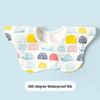 Bavoirs pour bébés et tout-petits, motif dessin animé, qualité alimentaire, rotation à 360 degrés, doux, imperméables, avec bouton-pression, vente en gros