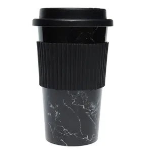 450ml食品グレードモダンスタイルマグプラスチックコーヒーカップ再利用可能なコーヒーショップギフトふた付きプラスチックコーヒーカップ