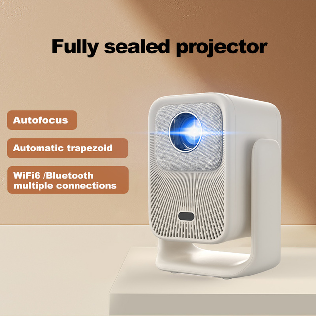 B19 Fully Sealed Mini Portable LCD Projector Auto Keystone Projector 1080P Full HD WIFI Android 12 HIFI Stereo 3D Blueteeth.