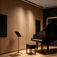Panneau acoustique en bois de chêne naturel, panneau mural absorbant le son pour la décoration intérieure d'hôtel