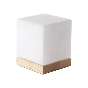 <strong>Table</strong> <strong>Lamp</strong> Accent <strong>Lamp</strong> Wooden <strong>Base</strong> with Glass Shade (Natural) for Bedroom Night Light - Product Image 1