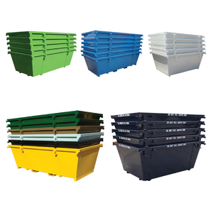 Factory Oem Galvanised Steel Heavy Duty Outdoor Waste Recycling Metal Mobile Skip Bin