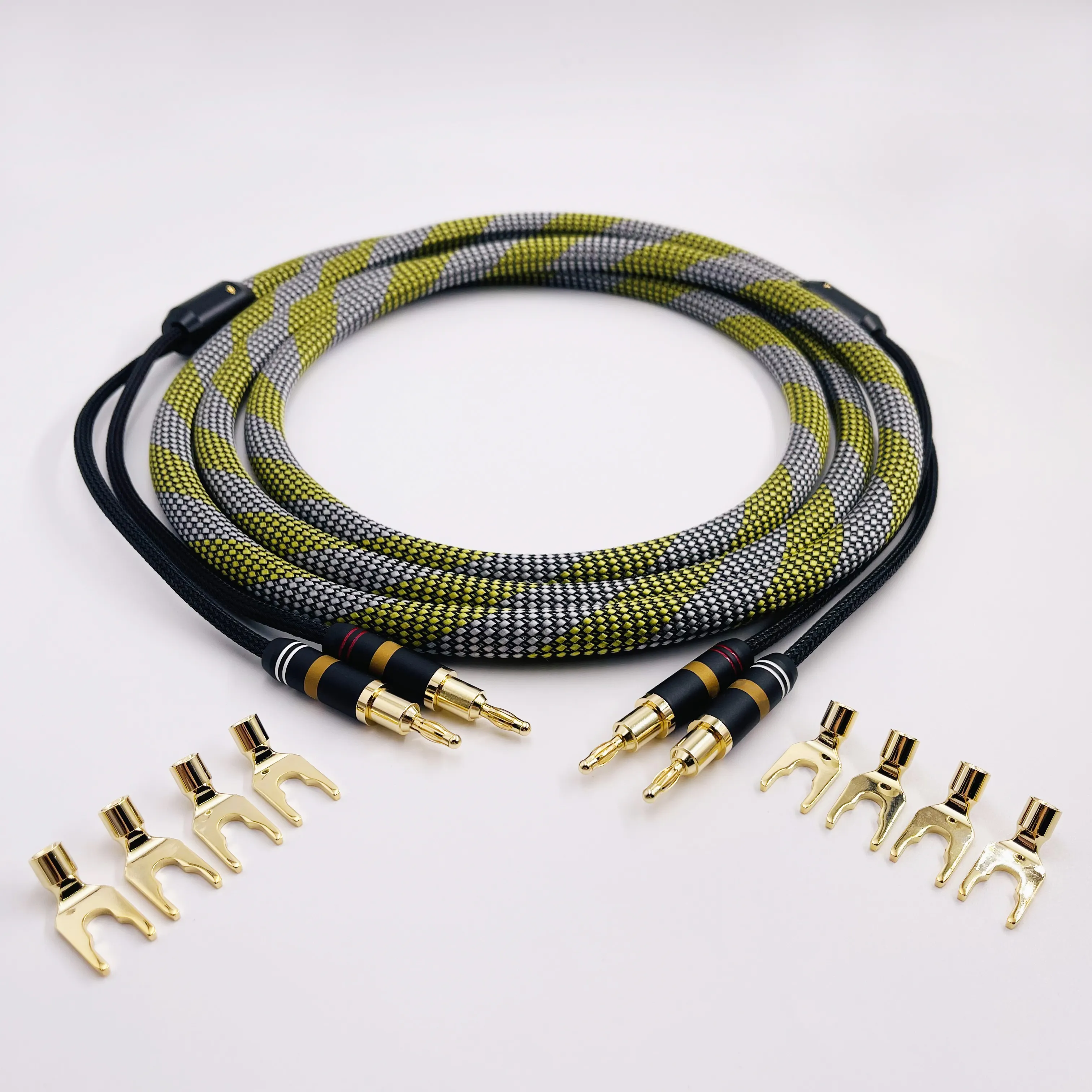 HIFI Banana Speaker Cable Audio Cable High End Amplifier Copper Jack gold plated connector