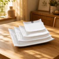 Assiettes carrées en mélamine blanches de 7 pouces, directement de l'usine, assiettes en mélamine pour hôtel et restaurant