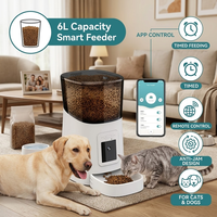 Distributeur automatique de nourriture pour animaux de compagnie intelligent WiFi 6L avec contrôle à distance par application, distributeur automatique de nourriture pour chiens et chats avec minuterie et logo personnalisé