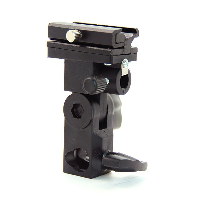 Type B Metal Flash Bracket Universal Hot Shoe Speedlite Umbrella Holder Mount Swivel Adapter for Light Stand