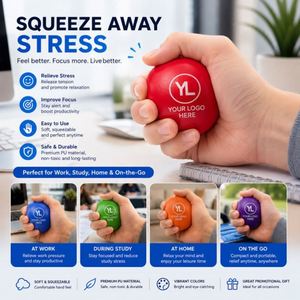 Pelota Antiestrés de Espuma de PU Redonda con Impresión a Color, Personalizable con Logotipo, Regalos Promocionales Duraderos, Reducción de Presión - Product Image 5