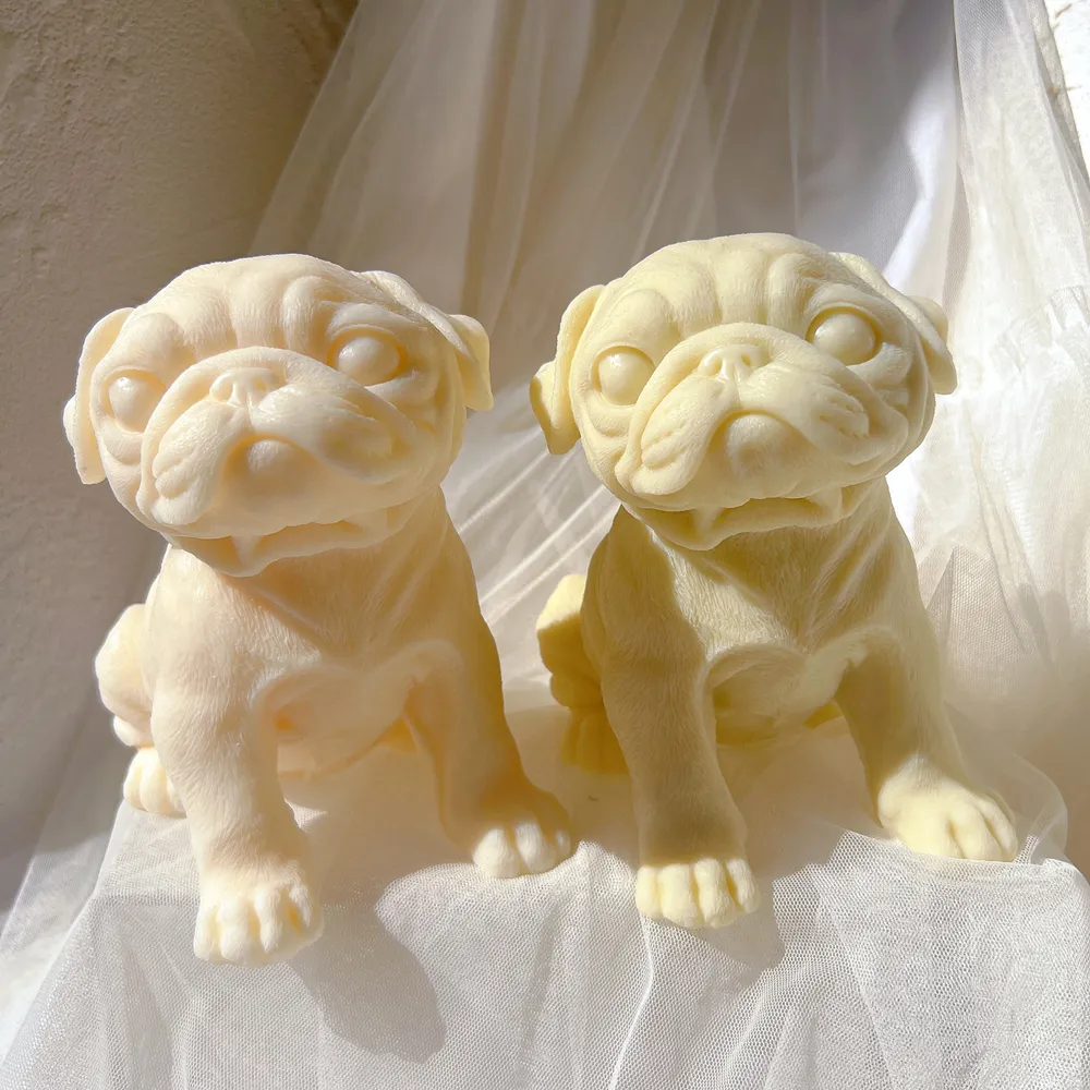 Engels Bulldog Hond Kaars Siliconen Mal Puppy Lover Home Decor Gift Dier Soja Wax Britse Bulldog Kaars Mallen