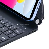 Étui clavier sans fil en cuir pour tablette 12 pouces avec rétroéclairage LED RGB et interface USB – Nouveau, excellent rapport qualité-prix