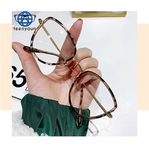 Teenyoun2024女性メガネフレーム光学眼鏡キャッツアイPcメタルフレーム色変更メガネ卸売 - Product Image 5