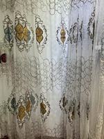 Rouleau de Tissus Voilage Voile Prix Bas Broderie Design Personnalisé Brodé 100% Polyester Tissé Trame Occultant 2.8M