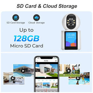 Caméra vidéo avec écran de 2,8 pouces, caméra de sécurité intelligente 360° pour la maison, la nounou, les bébés, les personnes âgées, les chiens, les animaux de compagnie - Product Image 3
