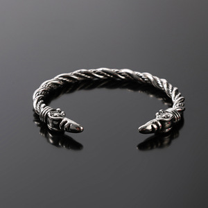 Wholesale Norse Raven Bracelet for <strong>Men</strong> Viking Jewelry <strong>Silver</strong> Color Open <strong>Bangle</strong> Personalized Vintage Bracelets - Product Image 4