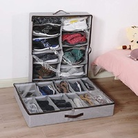 Organisateur de rangement pour chaussures sous le lit, pliable, respirant, écologique, avec fenêtre transparente, capacité de 12 paires, solution de rangement robuste pour armoire