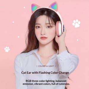 Auriculares para juegos con orejas de gato luminosas Cool <span class=keywords><strong>Puda</strong></span> STN28, superventas transfronterizos, batería de ultra larga duración, impermeables 5.0 - Product Image 4