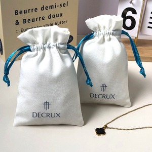 OEM Hotsale Cotton Linen <b>Drawstring</b> <b>Bag</b> <b>Makeup</b> Brush Earphone Perfume Storage Cotton Sachet with Custom Logo Printed - Product Image 1