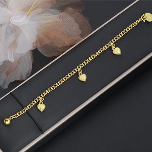 Joyería de Moda JXX para Mujer, Brazalete Chapado en Oro de 24K con Colgante en Forma de Corazón, Estilo Moderno Hecho de Latón - Product Image 3