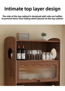 Armoire haute murale intégrée minimaliste moderne, armoire de rangement de cuisine, armoire à thé de salon et armoire à vin - Product Image 6