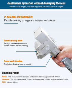 <span class=keywords><strong>Foster</strong></span> alta velocidad alta calidad 1000W 2500W máquina de limpieza láser de fibra para limpiar superficies metálicas - Product Image 3