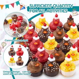 Cupcake cao su vịt cupcake vịt 2 inch bánh sinh nhật ủng hộ cho quà tặng tiệc sinh nhật - Product Image 3