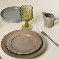 Service de table rustique PITO en grès céramique et porcelaine, assiettes vintage pour restaurant et hôtel