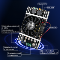 Fuente de Alimentación Conmutada WUZHI WA2417 LLC, Convierte 220V a 24V 400W, Ajustable, Sin Ruido, 17A