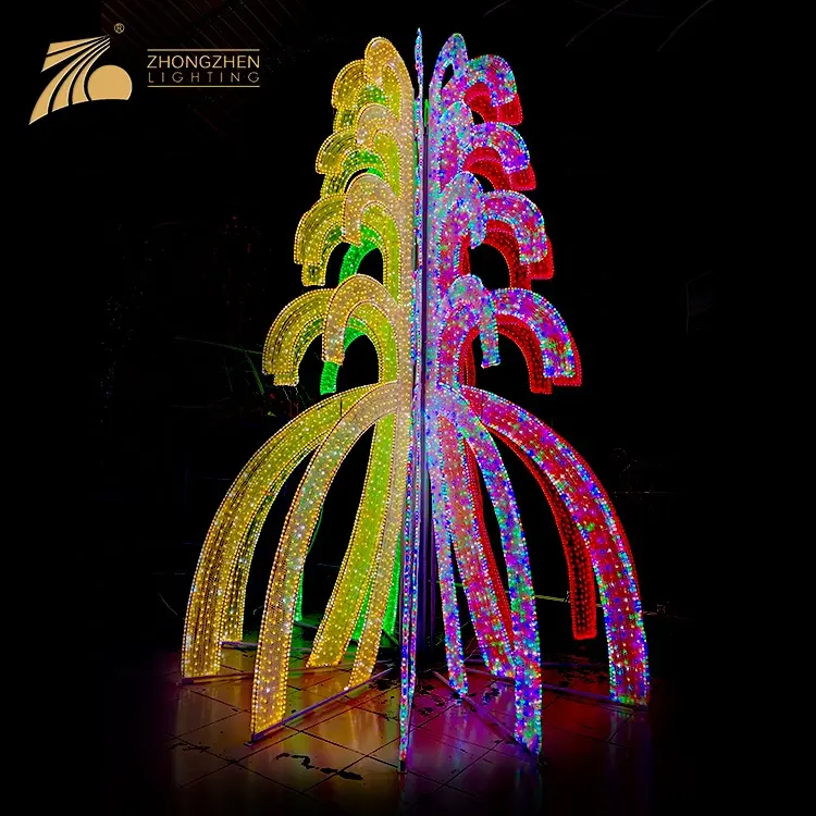 CE ROHS approvare RGBW colore variabile su misura albero di natale luce 3D LED motivo luce