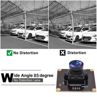 Caméra USB monochrome 2,3 MP à obturateur global 90FPS 1920x1200, objectif sans distorsion, pilote UVC gratuit pour l'inspection par vision industrielle